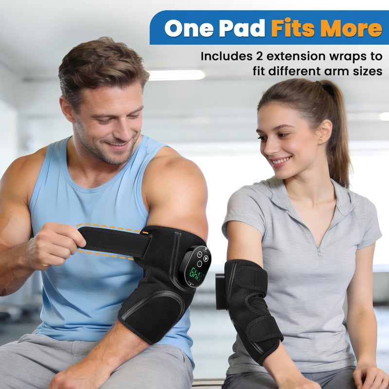 Cordless Elbow Heating Pad for Tendonitis and Tennis Elbow, Elbow Massager for Pain Relief, Rechargeable 3000mAh Battery Heating Pad for Arm, Heated Elbow Brace for Muscle Soreness Joint Pain Relief