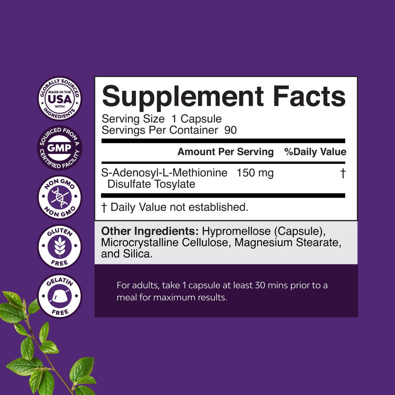 Bundle of Pure SAM-E Nootropic Brain Supplement and Organic Irish Sea Moss Capsules -Immune Support and Mood Support Supplement - Sea Moss and Bladderwrack Capsules with Burdock Root Superfood Blend