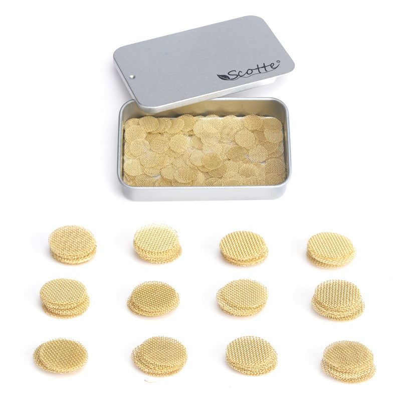 [Australia] - Scotte 200 pcs 3/8 Inch Brass Pipe Screens,9.5mm(0.375in) Metal Pipe Filter Screen with Storage Box 0.375 Inch (Pack of 200) 