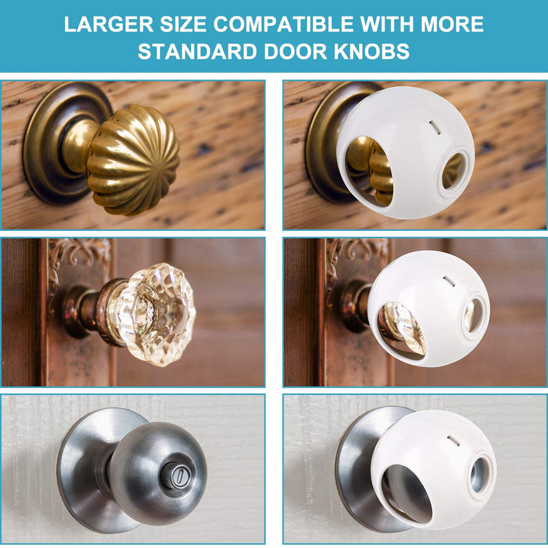 [Australia] - Door Knob Safety Cover for Kids (4 Pack) New Shape & Structure Design Child Door Knob Covers Prevent Children from Opening Doors Baby Safety Door Knob Locks Fit Most Knobs White 4 Pack 