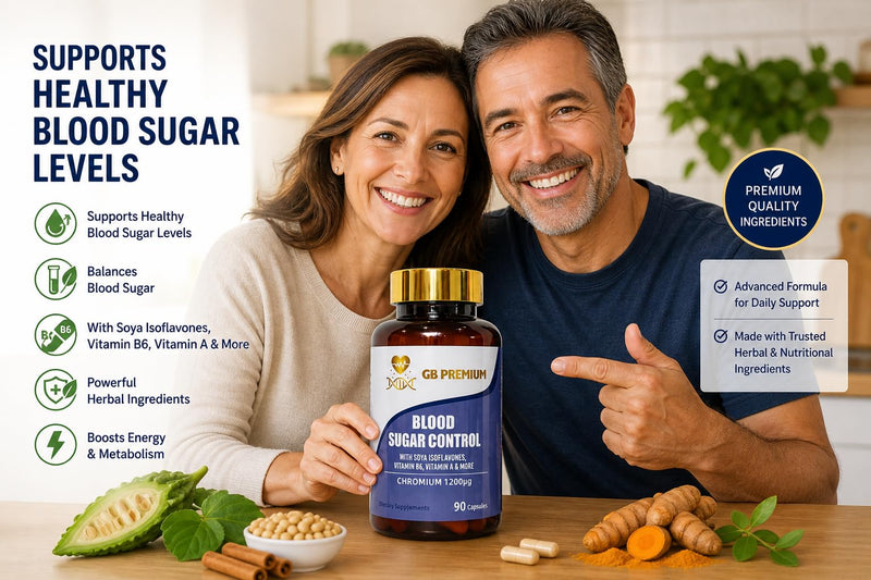 Blood Sugar Control Supplement with Chromium, Folic Acid, Zinc, Magnesium, Selenium, Vitamin E & Vitamin D3, 90 Capsules