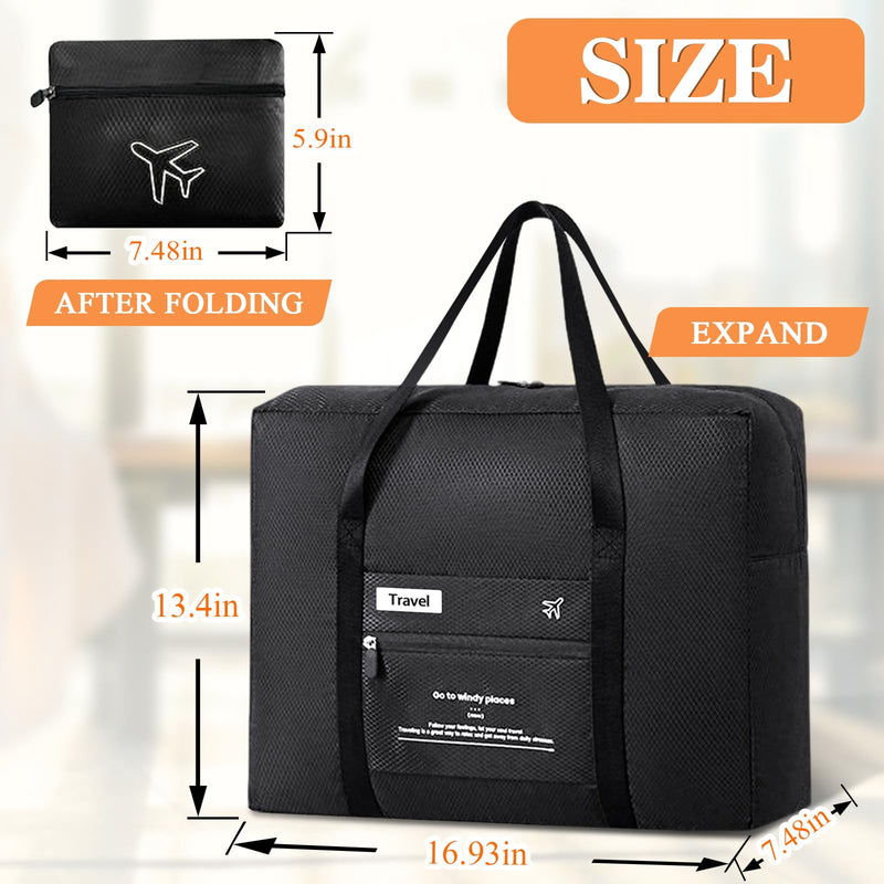 INVODA Travel Bag, Foldable Carry On Duffel Tote Gym Weekender Overnight Bags Spirit Airlines Personal Item Luggage Bag for Women and Men (3PCS) 3PCS