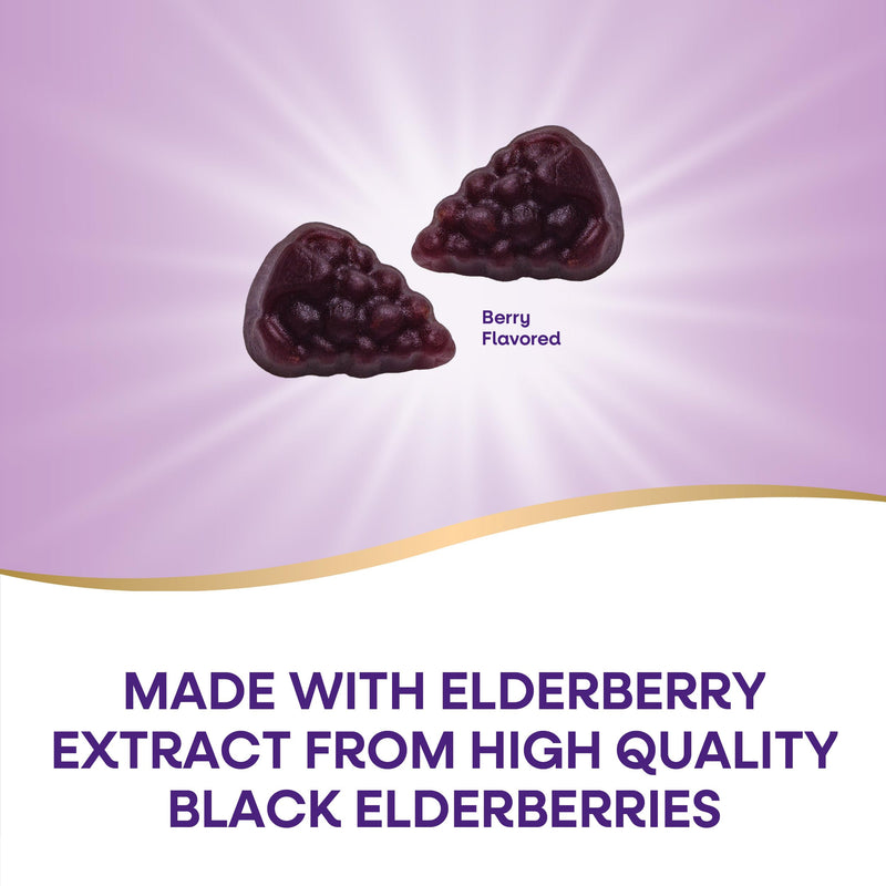 [Australia] - Nature's Way Sambucus Elderberry Immune Gummies for Kids, Immune Support Gummies*, with Black Elderberry Extract, Vitamin C and Zinc, 60 Gummies (Packaging May Vary) 