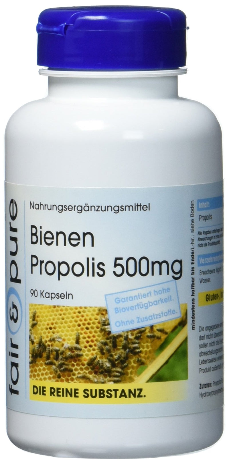 [Australia] - Fair & Pure® - Bee Propolis Capsules 500mg - 90 capsules - natural - rich in flavonoids and procyanidins - without magnesium stearate 