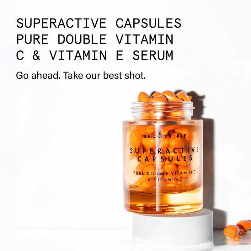 Beauty Pie Superactive Vitamin C & E Capsules | Skin Firming Antioxidant | Vitamin C Capsules | Potent Antioxidant Capsules | Helps Improve Firmness & Radiance | Skin Firming Serum Pure Double Vit C & E Serum