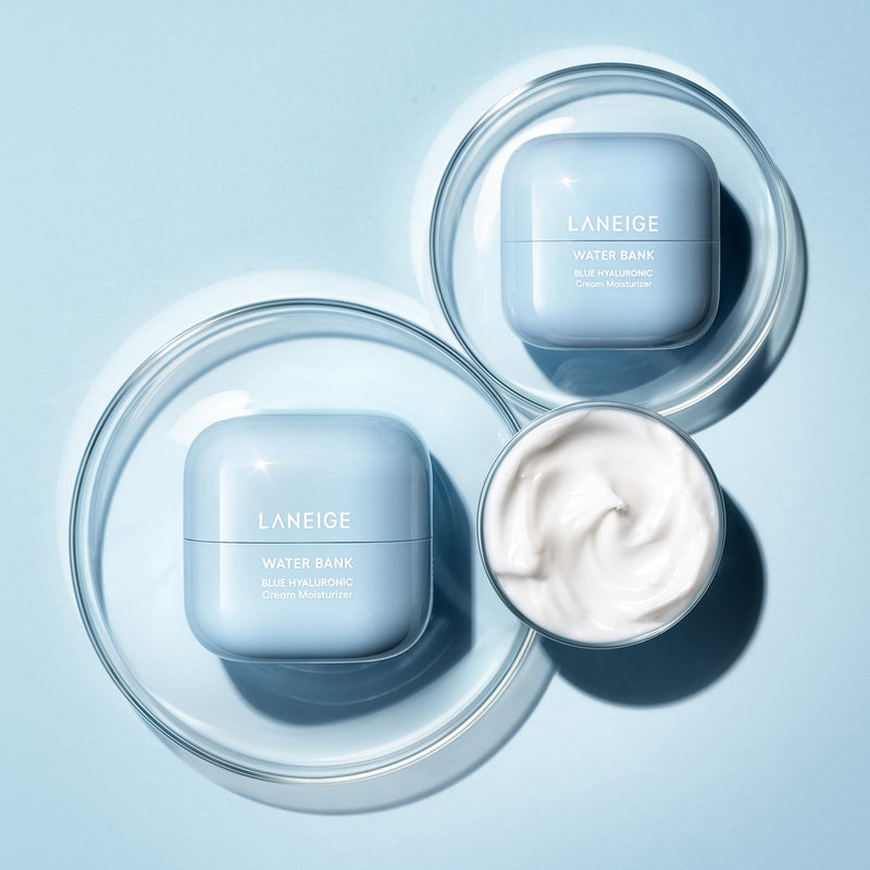 [Australia] - LANEIGE Water Bank Blue Hyaluronic Moisturizer: Barrier-Boosting Hydration, Squalane, Ceramide, Dermatologist-tested New Water Bank Duo Cream Set 