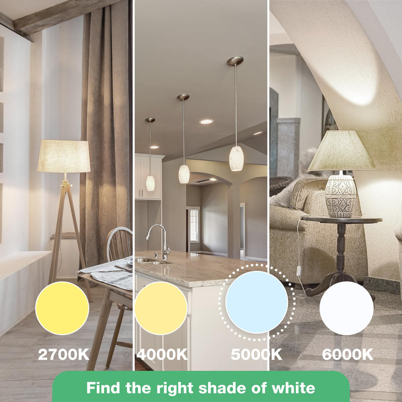 [Australia] - LED Light Bulbs Daylight 5000K, 60 Watt Equivalent LED Bulbs, A19 Standard Bulbs, 800 LM, 15000 Hours, E26 Base, Non-Dimmable, 8.5W LED Bulbs for Bedroom Living Room 24 Pack 60w-daylight 