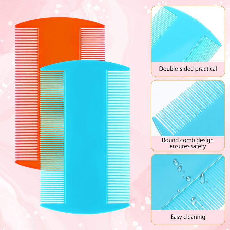 [Australia] - 4 Pcs Lice Comb, Double Sided Multi-Purpose Fine Tooth Head Hair Comb for Removing Fleas Dandruff Ticks Adults (4 Colors) 