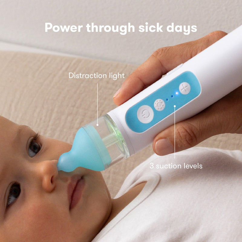 [Australia] - Frida Baby Electric NoseFrida Nasal Aspirator for Baby, Nose Sucker for Baby & Toddler, Upgraded Nasal Aspirator for Congestion + Allergy Relief with 3 Suction Levels, 2 Silicone Tips, USB 