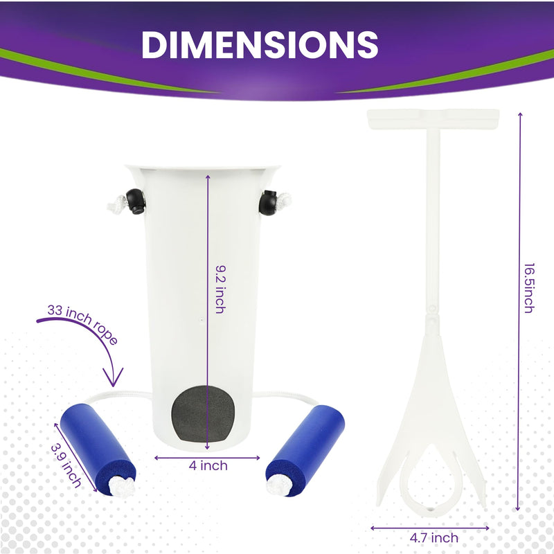 [Australia] - Molded Sock Aid Donner Kit - Sock Remover and Donner Kit - Foam Grip Handles - 31" Adjustable Cords - Sock Helper Stocking Slider - Elderly, Senior, Pregnant Diabetics Donner + Remover 