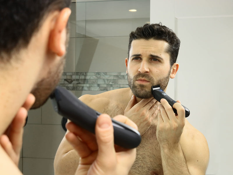 [Australia] - Fhuesion® Manscape Trimmer for Men -IPX7 Waterproof Ball Trimmer w/Light & Ceramic Blade, Body Groomer for Pubic/Body/Groin Grooming, Electric Razor Shavers USB-C Charging, No Nicks, Gifts for Him 
