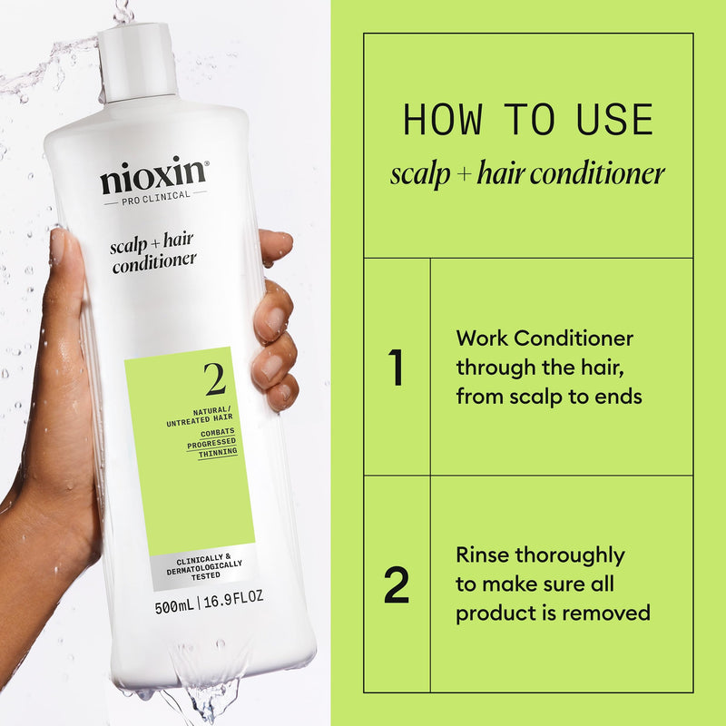 NIOXIN System 2 Scalp Care | Conditioner | Hair Thickening For Natural Hair | Scalp Health | For Natural Hair with Progressed Thinning | Boost Hair Density with Niacinamide & Biotin | Refreshed Scalp 16.9 Fl Oz (Pack of 1)