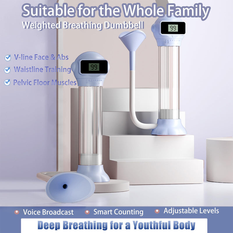 [Australia] - Breathing Dumbbell Trainer, Adjustable Resistance Breathing Exercise Device for Lung Capacity Training, Portable and Easy to Clean, Suitable for All Ages 