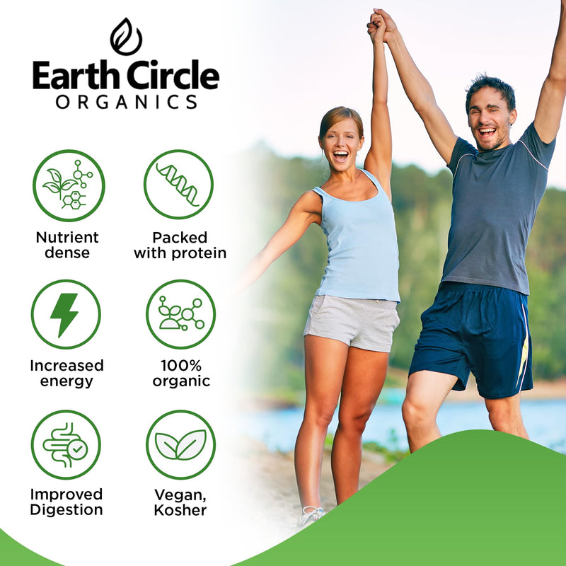 [Australia] - Earth Circle Organics Organic Chlorella Powder Superfood | Kosher | Broken Cell Wall Chlorophyll, Vegan, Super Green Algae, Clean Chlorella, High in Protein, Fiber & Amino Acids - 4oz 4 Ounce (Pack of 1) 