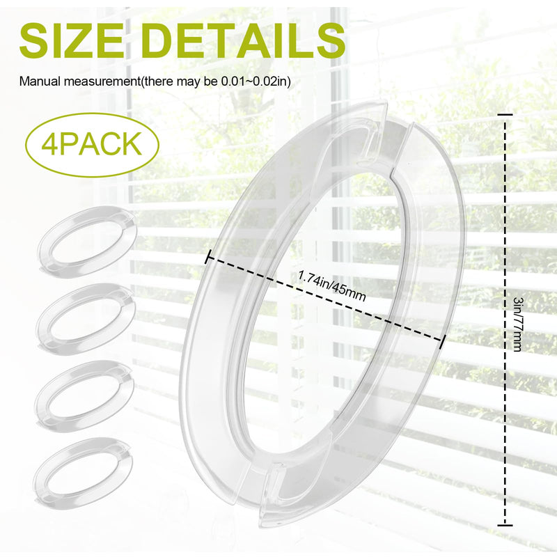 [Australia] - Window Blind Cord Winder, Safety Baby Proof Blind Cord Holder Wrap, Childproof Clear Plastic Windows Shade String Clips,Blind String Holder,No Wall Damage (4 Pack) 4pack 