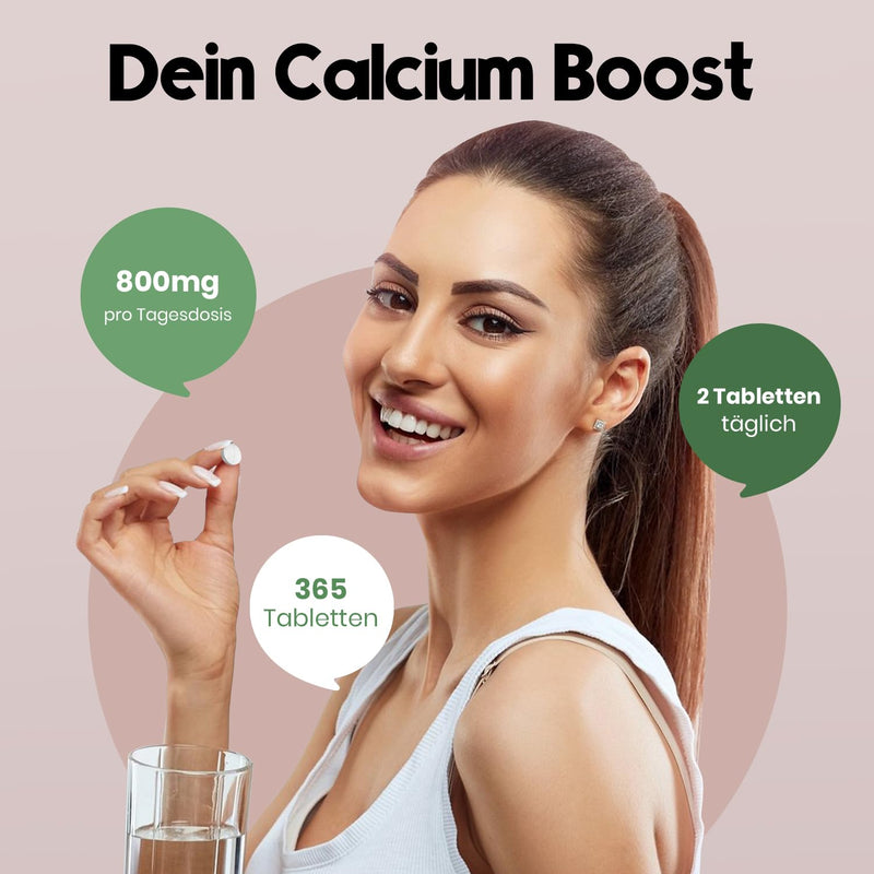 [Australia] - Calcium tablets high dose - 365 tablets - 800mg calcium per day - calcium tablets/calcium high dose - 180 days supply - vegan and produced in Germany Original 