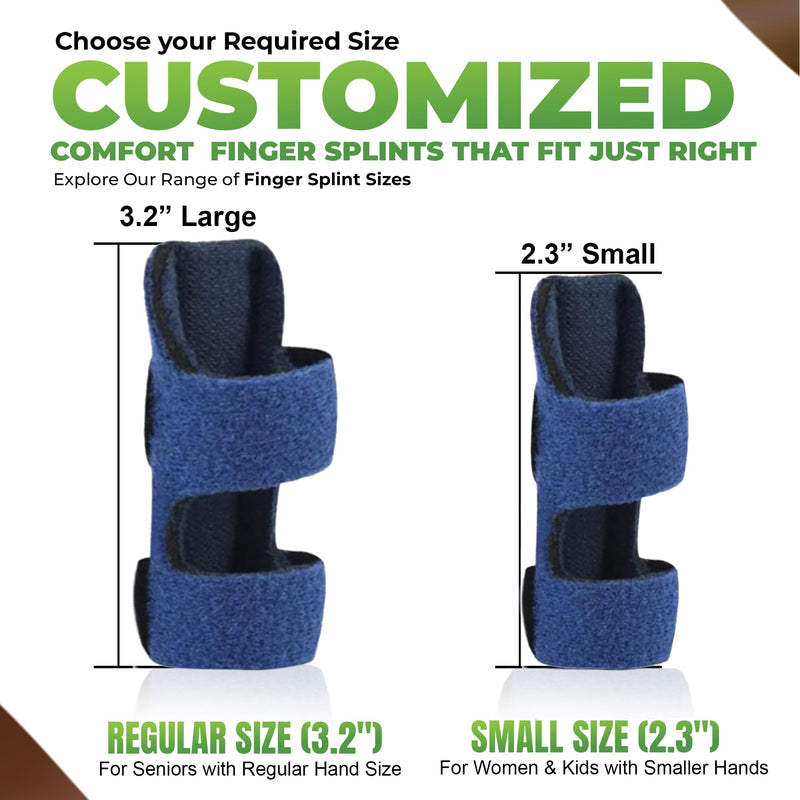 Simply Seniors Trigger Finger Splint - Set of 2 Splints & 2 Sleeves - Pain & Arthritis Relief - Brace for Trigger, Mallet & Broken Finger - Index, Middle, Ring - Adjustable Support for Injury & Sprain Regular Size