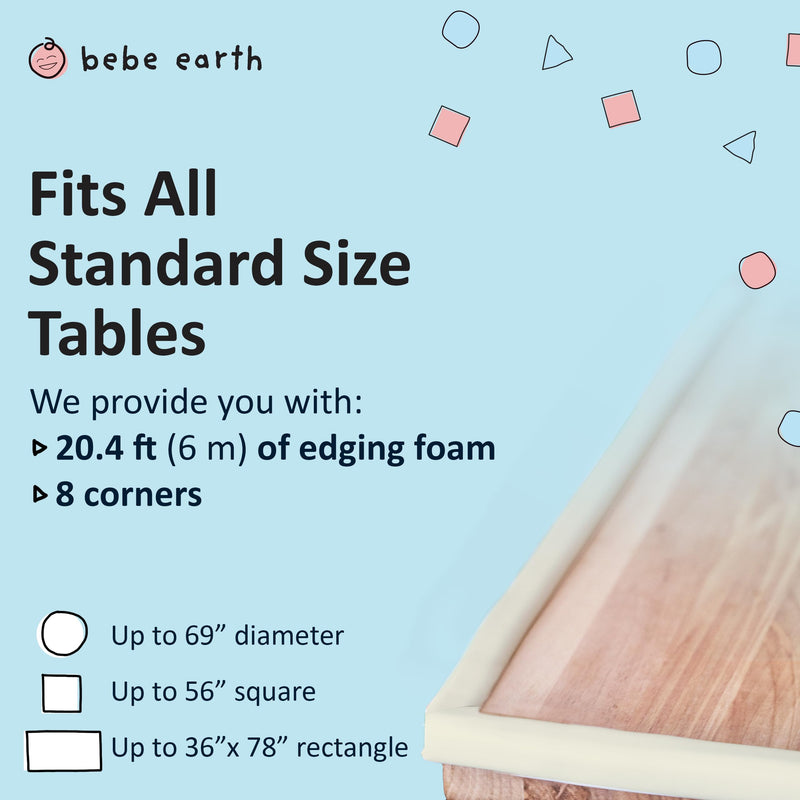 [Australia] - Baby Proofing Edge and Corner Guard Protector Set for Back to School, 20 Feet Edges & 8 Foam Corners, Furniture and Tables Child Baby Proof Bumpers, Pre-Taped Corner Cushions - Oyster White 20 Feet + 8 Corners 
