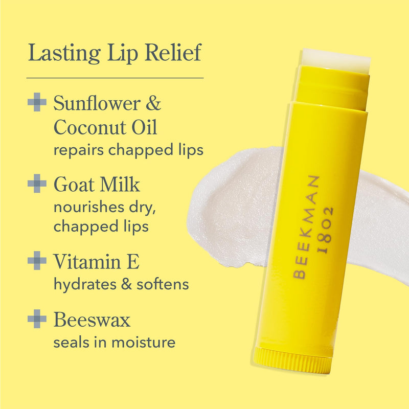 Beekman 1802 Goat Milk Lip Balm, Honey & Orange Blossom, 0.15 oz | Moisturizing Lip Balm for Dry, Chapped Lips, Sensitive Skin Safe 1 Count (Pack of 1)