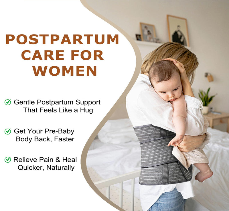 [Australia] - Abdominal Binder Post Surgery, Postpartum Belly Band – C Section Belly Binder Support Belt, Post Surgery Compression Garment, Stomach Wrap, Hernia Belt for Women & Men, 2-in-1 L/XL 