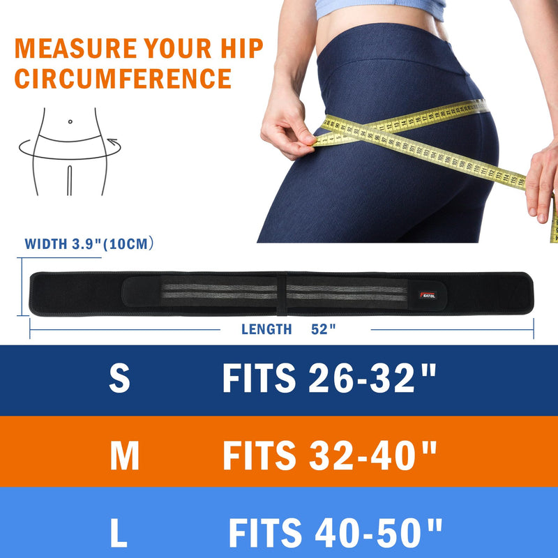 [Australia] - FEATOL SI Belt Sacroiliac Hip Belt for Sciatica Pain Relief-Extra Compression Support Hip Brace for Pelvic, Sciatica, Trochanteric, Hip and Lower Back Pain relief-SI Joint Belt for Men Women-Medium Medium Black 