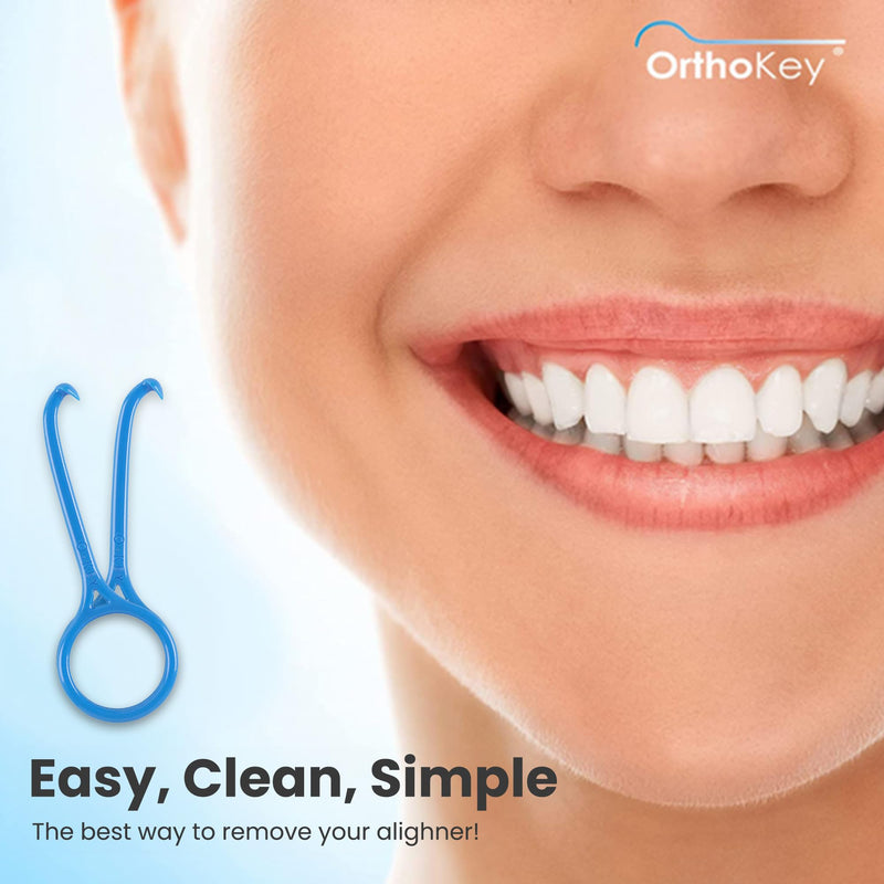 [Australia] - Clear Aligner Removal Tool | Invisible Removable Braces, Denture, Brackets, Retainer Remover Key | Personal Orthodontic Supplies, Dental-Grade for Ortho Cleaning & Travel Use | (2-Pack) Blue 2-Pack 