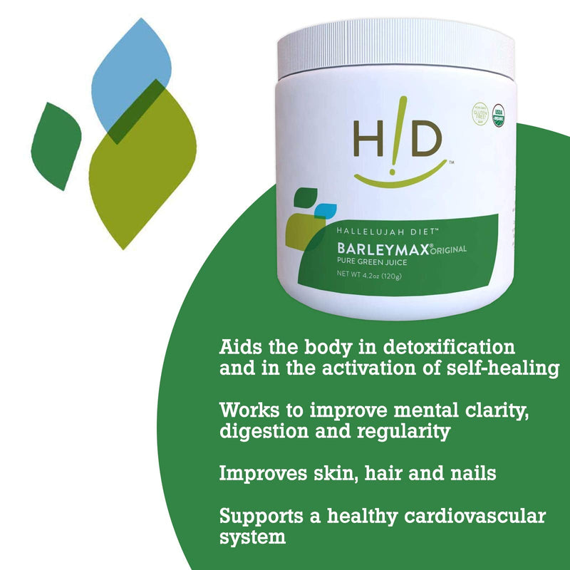 [Australia] - Hallelujah Diet Organic BarleyMax - Barley and Alfalfa Grass Juice Powder, Original, 4.2oz (30 Day Supply) 
