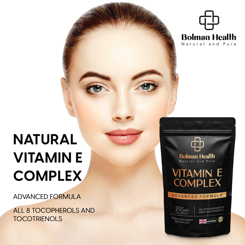 Vitamin E Complex Capsules | Full Spectrum with 8 Tocopherols & Tocotrienols | 255mg Vitamin E | Antioxidant Support | 120 Vegan Capsules | Non-GMO | Gluten-Free Vitamin E Supplement 120 count (Pack of 1)