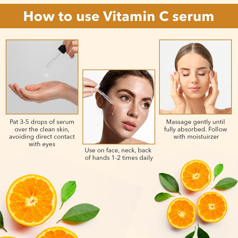 Vitamin C Facial Serum with Vitamin E + Hyaluronic Acid - 1 fl oz/ 30ml