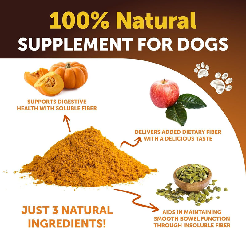 Pumpkin Powder for Dogs Digestive Support - 16 OZ - Fiber Supplement for Constipation - For Gut Balance, Healthy Skin, Digestion, Anal Glands, Firm Stool, Poop, Anti Diarrhea, Gas Relief - Made in USA - PawsPlanet Australia
