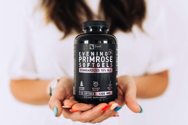 [Australia] - Evening Primrose Oil Capsules (150 Liquid Softgels | 1300mg) Premium Evening Primrose Oil – Natural-Sourced Hormone Support Supplement for Women - Cold Pressed w. 10% GLA 