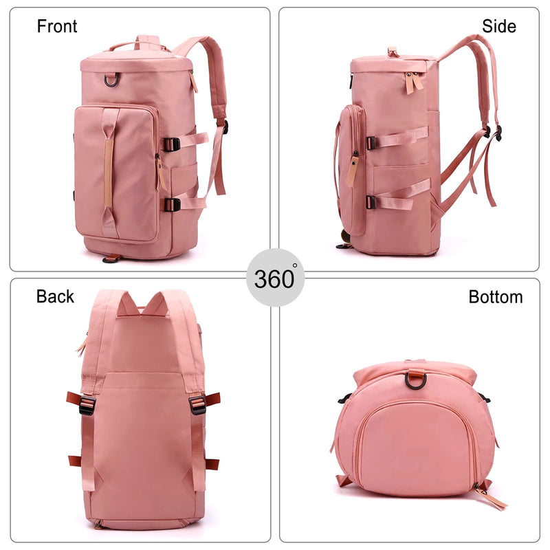 FANDARE Sports Gym Bag for Women Crossbody Shoulder Bag 3 in 1 Men Laptop Business Backpack Weekender Overnight Flight-Approved Duffle Bags with Shoe Compartment Tote Handbags Black