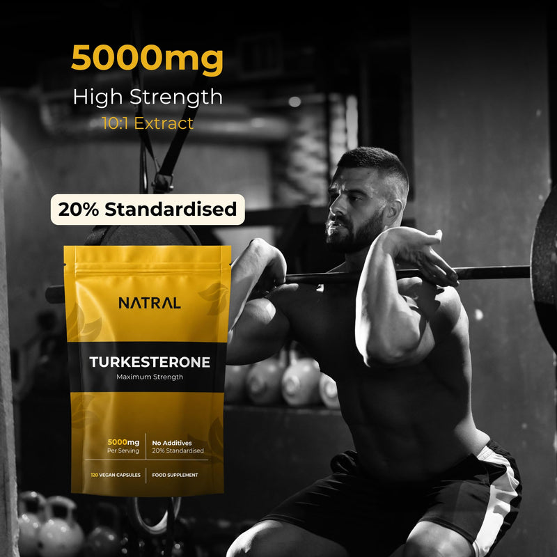 Turkesterone Supplement 5000mg - 120 Caps High Strength - Standardized to 20% Ajuga Turkestanica Extract - for Muscle and Strength - Pure Extract No Additives Or Filler 120 count (Pack of 1)