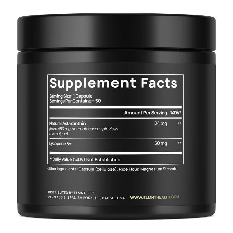 [Australia] - Astaxanthin 24mg + Lycopene 50mg - Clinical Strength Formula w. High Dose Lycopene 5% and 100% Natural Astaxanthin Supplements from MicroAlgae - Powerful Carotenoids Skin Supplement & Antioxidants 