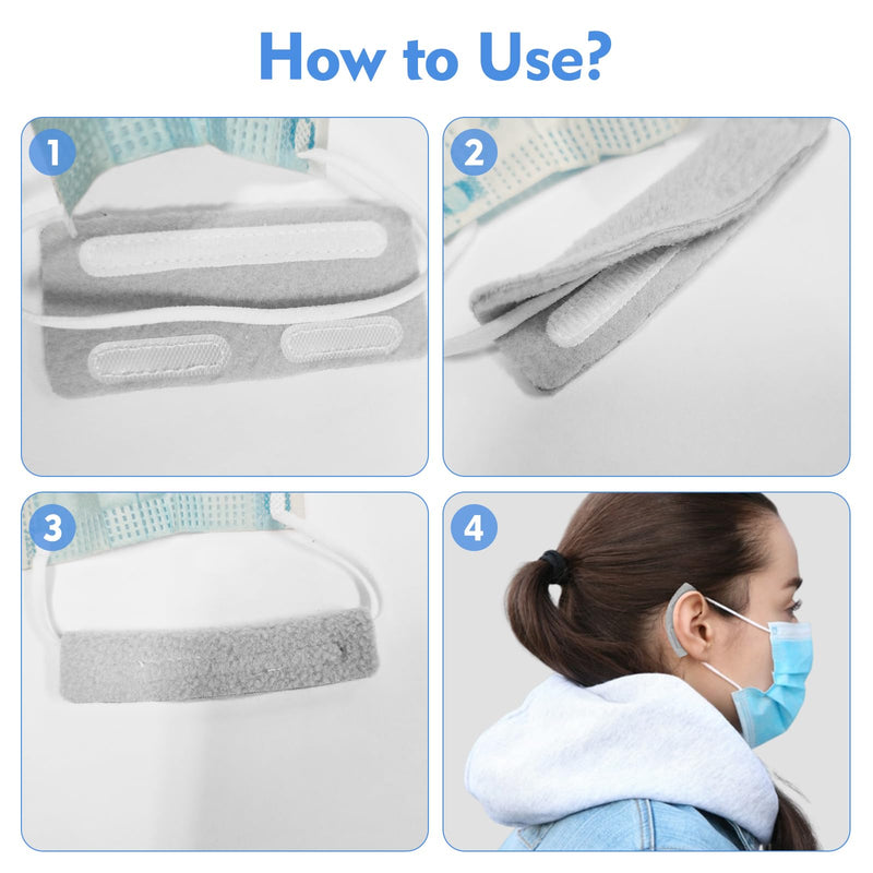 [Australia] - 16 Pcs Nasal Cannula Ear Cushions Soft Oxygen Ear Protectors Confort Cannula Wrap 8 Pairs Oxygen Tubing for Oxygen Users to Help Relieve Ear Pain (Grey) 