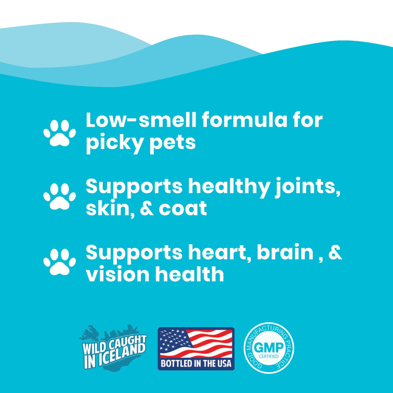 Omega 3 Fish Oil for Dogs and Cats | Premium Quality Omega 3 Supplement for Dogs and Cats (16 Ounce) 16 Ounce - PawsPlanet Australia