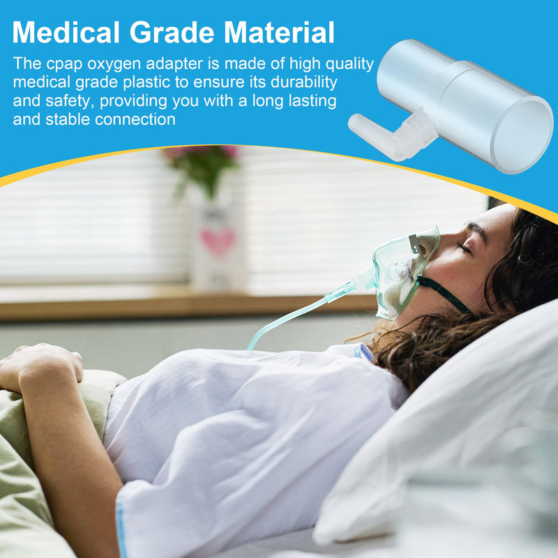 [Australia] - 4 Pack Oxygen Enrichment Adapter, Oxygen Adapter Enrichment Port Connector fits CPAP Tubing Hose, Medical Grade Universal CPAP Tube Connector Compatible with Heated and Non Heated Tube 