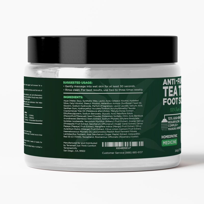 [Australia] - Foot Scrub with Tea Tree Oil | Callus Remover For Feet | Exfoliating Scrub with Salicylic and Glycolic Acid for Dead Skin, Athlete’s Foot, Warts, Corns, Rashes, Foot Odor, Insect Bites and Foot Care 