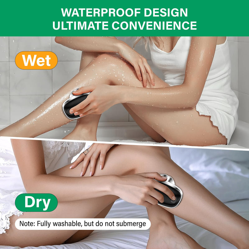 [Australia] - Electric Razors for Women Legs 3-Blade Shaver Heads Waterproof Rechargeable Shaver Multi-Use for Hair Removal on Legs Bikini Body (Silver) 