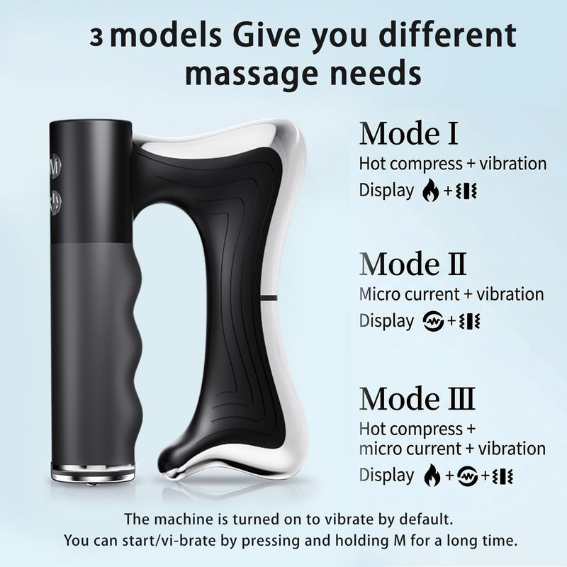 Heated Muscle Scraper Tool, Electric Fascia Massager with Vibration & Heat, Multifunctional Body Gua Sha Tool for Deep Muscle Soothing & Full Body Relaxation