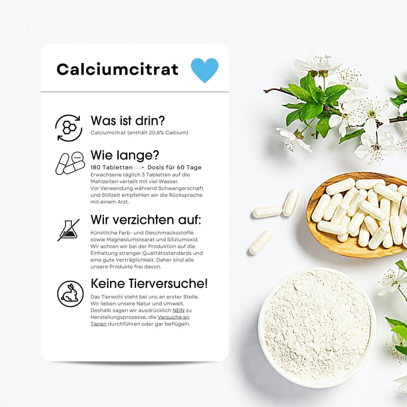 [Australia] - Fair & Pure® - Calcium Citrate 300mg - 180 tablets - vegan - pure substance without additives - 100% calcium citrate 