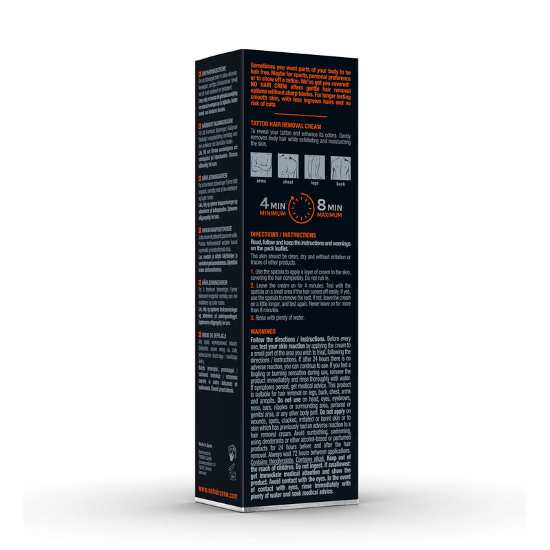 [Australia] - NO HAIR CREW Tattoo Edition Hair Removal Cream | Charcoal to Enhance Tattoo Colors (150 ml) 