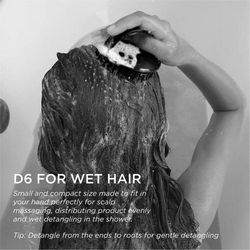 [Australia] - Denman Detangle Hair Brush for Curly Hair & Scalp Massager D6 - Hair Straightening Brush Black 