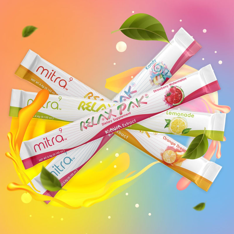 [Australia] - MITRA-9 Kava Powder RelaxPak - Variety Pack Kava Extract Powder Packets | Mood Enhancer | Plant Based | Promotes Natural Calm & Clarity | Easy Open Single-Serving Stick (5) 5 