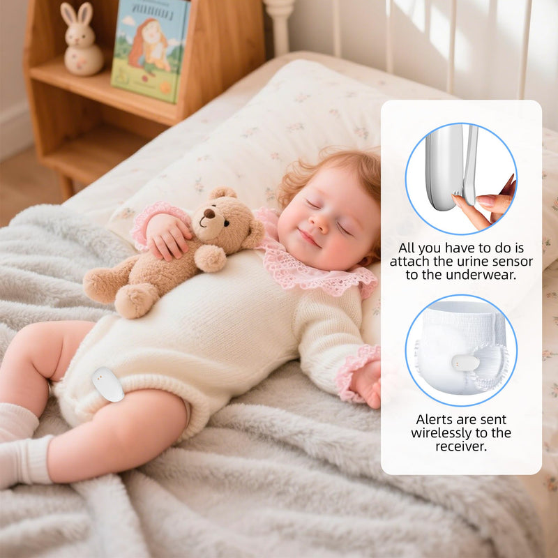[Australia] - Wireless Bedwetting Alarm-Bed Wetting Alarm for Kids and Elderly, Sound Mode, and Strong Vibration, Pee Alarm, Bedwetting Solutions, Night Time Potty Training for Kids 