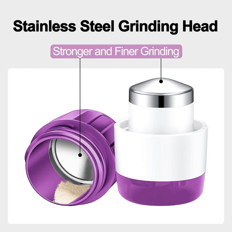 [Australia] - DUBSTAR 3-in-1 Pill Crusher Pill Grinder, Pill Crusher Fine Powder with Brush, Pill Crushers for Elderly with Pill Cutter and Storage, Pill Cutter Splitter for Small or Large Pills (Purple) Purple 