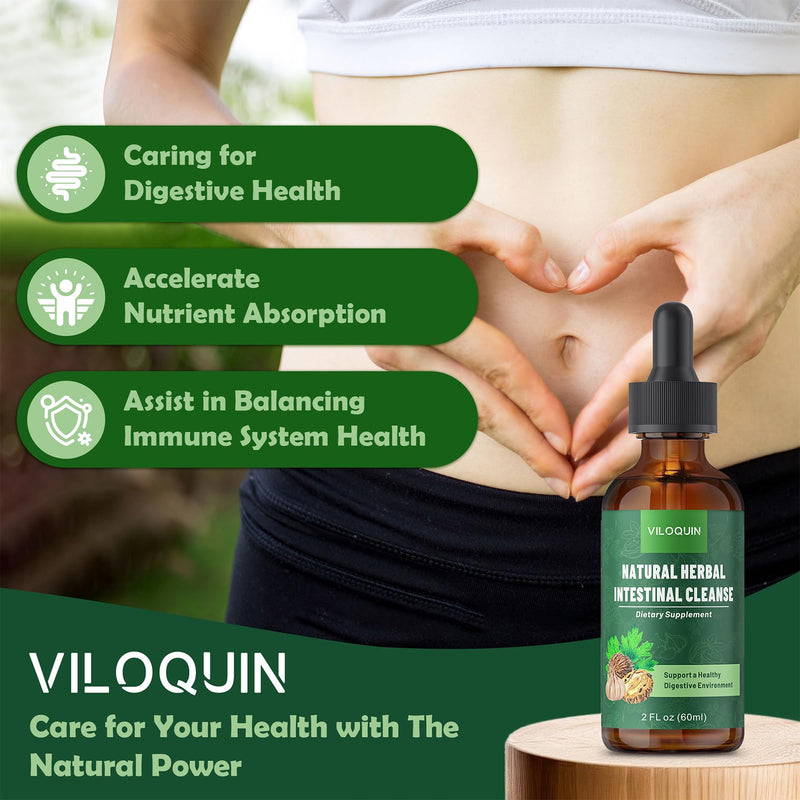 [Australia] - Gut Cleanse Detox Liquid, Natural Herbal Intestinal Support with Oil of Oregano, Wormwood, Black Walnut, Clove, Garlic, 2 fl oz 