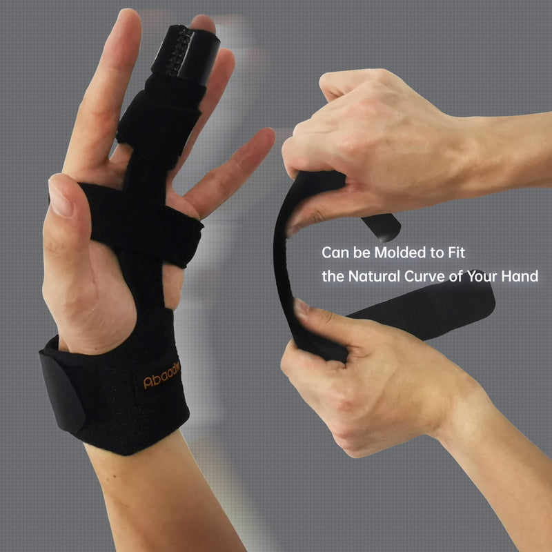Trigger Finger Splint 2 Pcs, Adjustable Index Finger Splint, Finger Splint Middle Finger, Ring Finger Splint, Pinky Finger Splint,Hand Brace Black-B1-2 M