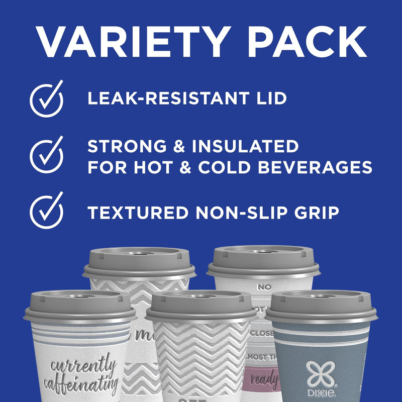 [Australia] - Dixie To Go Medium Paper Coffee Cups With Lids, 12 Oz, 14 Count, Disposable Cups For On-The-Go Hot Beverages 14 Count (Pack of 1) 