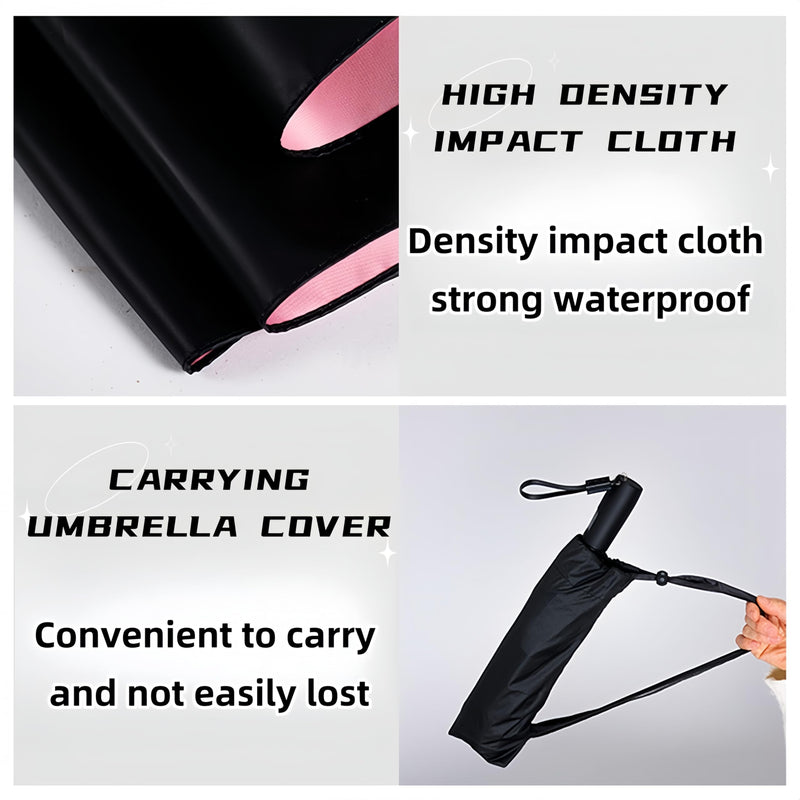 2-in-1 USB Rechargeable Cooling Umbrella with Built-In Fan | UV Sun Protection & Portable Design for Outdoor Activities Black